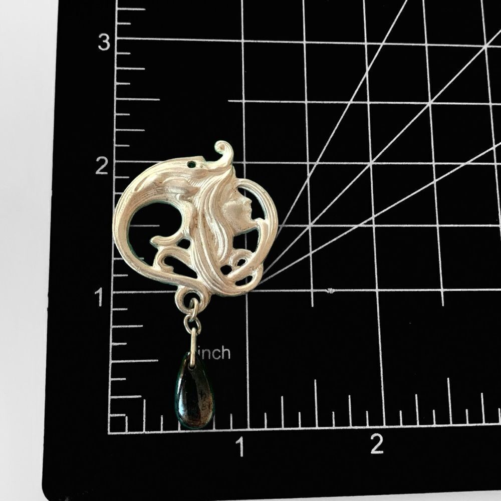 Silver Art Nouveau Lady Fairy Pendant - Picture 4 of 4